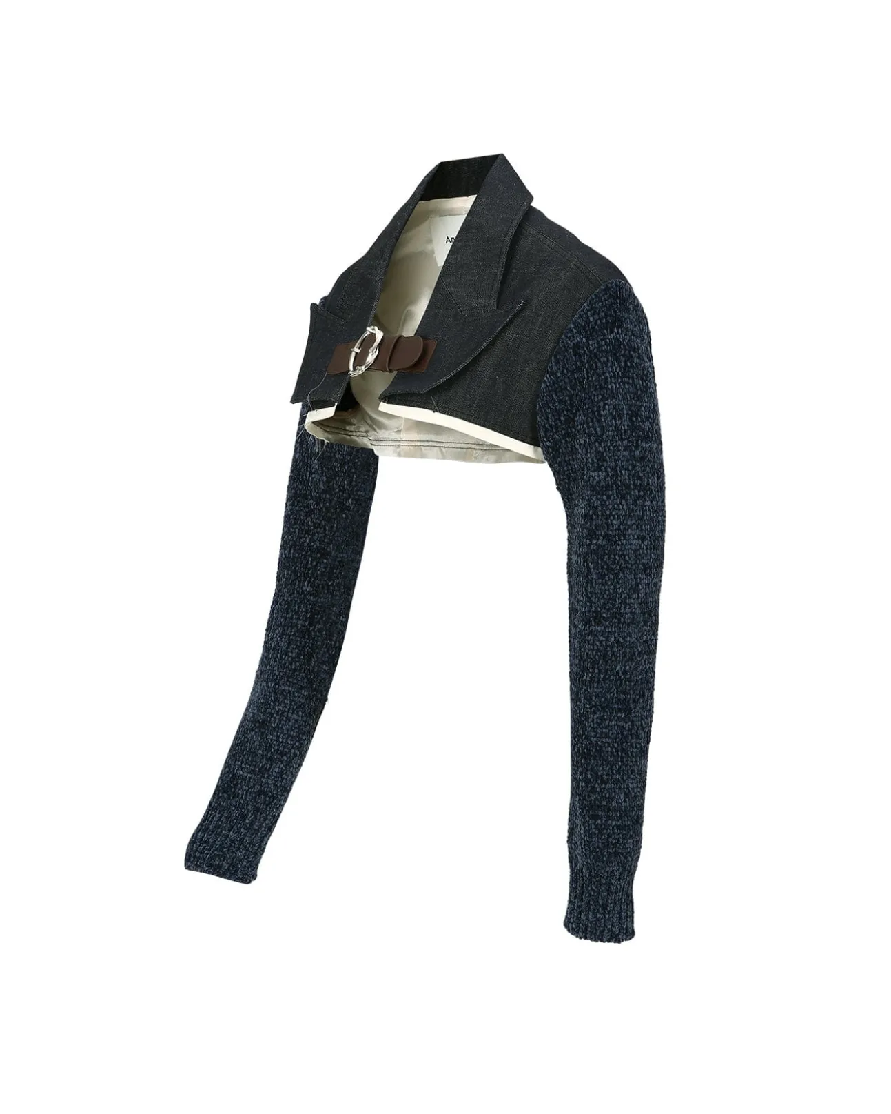 Andersson Bell Adelina Buckle Opening Micro Jacket Awa520W(Indigo Blue)-Women Outerwear