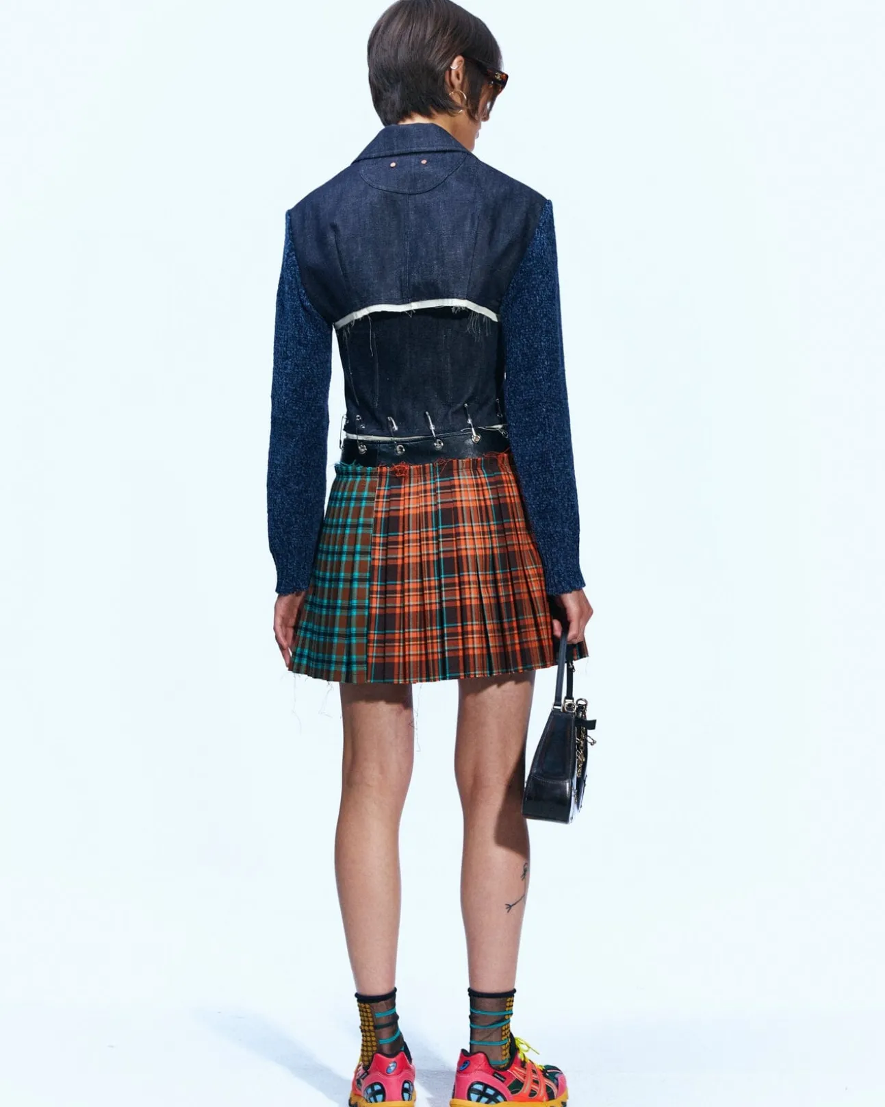 Andersson Bell Adelina Buckle Opening Micro Jacket Awa520W(Indigo Blue)-Women Outerwear