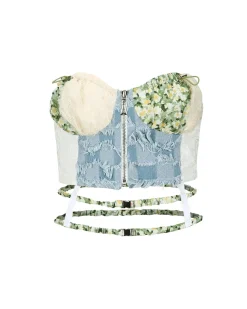 Andersson Bell Arina Green Garden Backless Bustier Atb944W(L/Green)-Women Tops