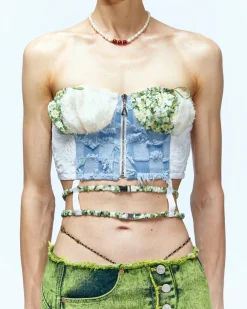 Andersson Bell Arina Green Garden Backless Bustier Atb944W(L/Green)-Women Tops