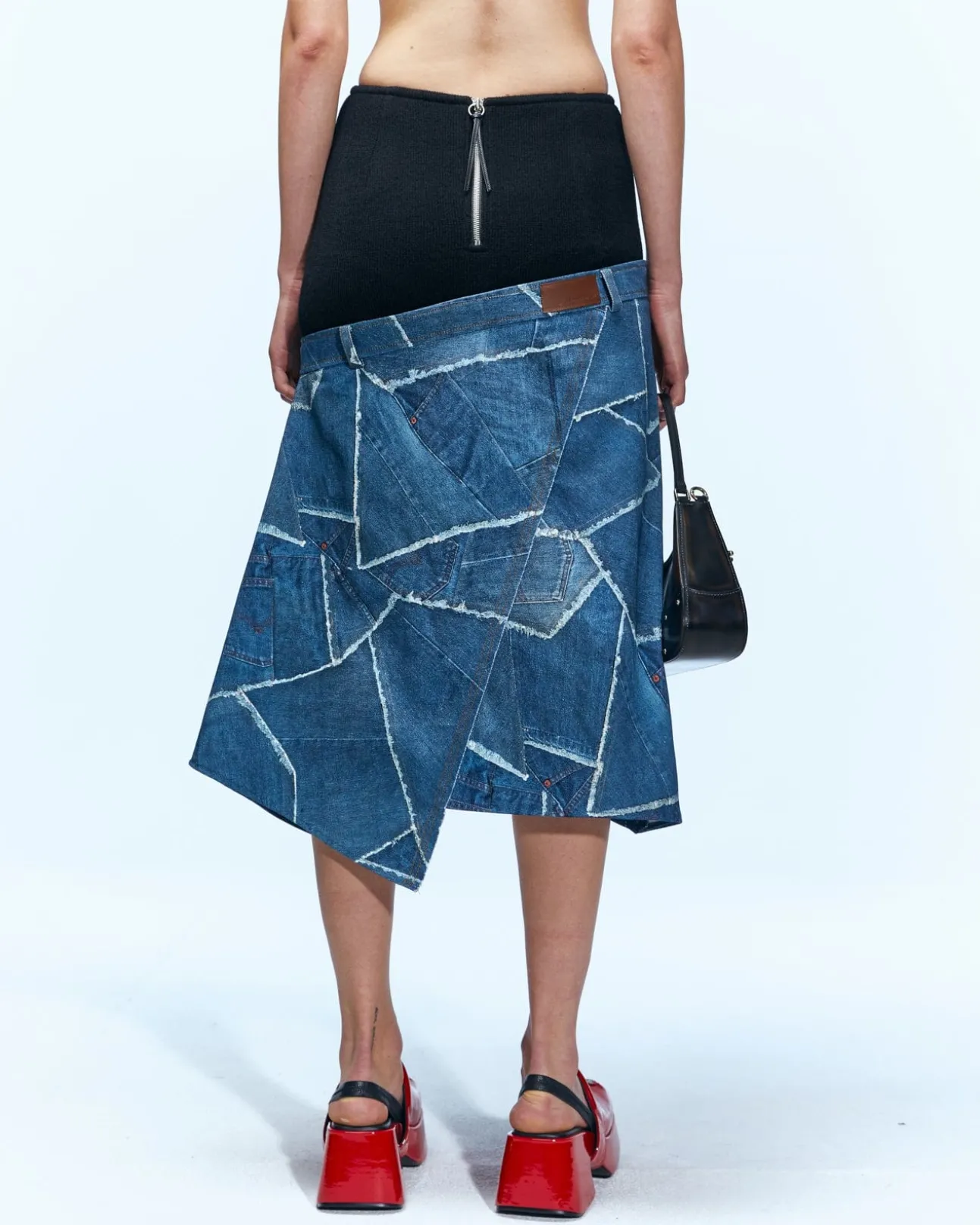 Andersson Bell Baggy Patch-Effect Skirt Apa632W(Black)-Women Skirts