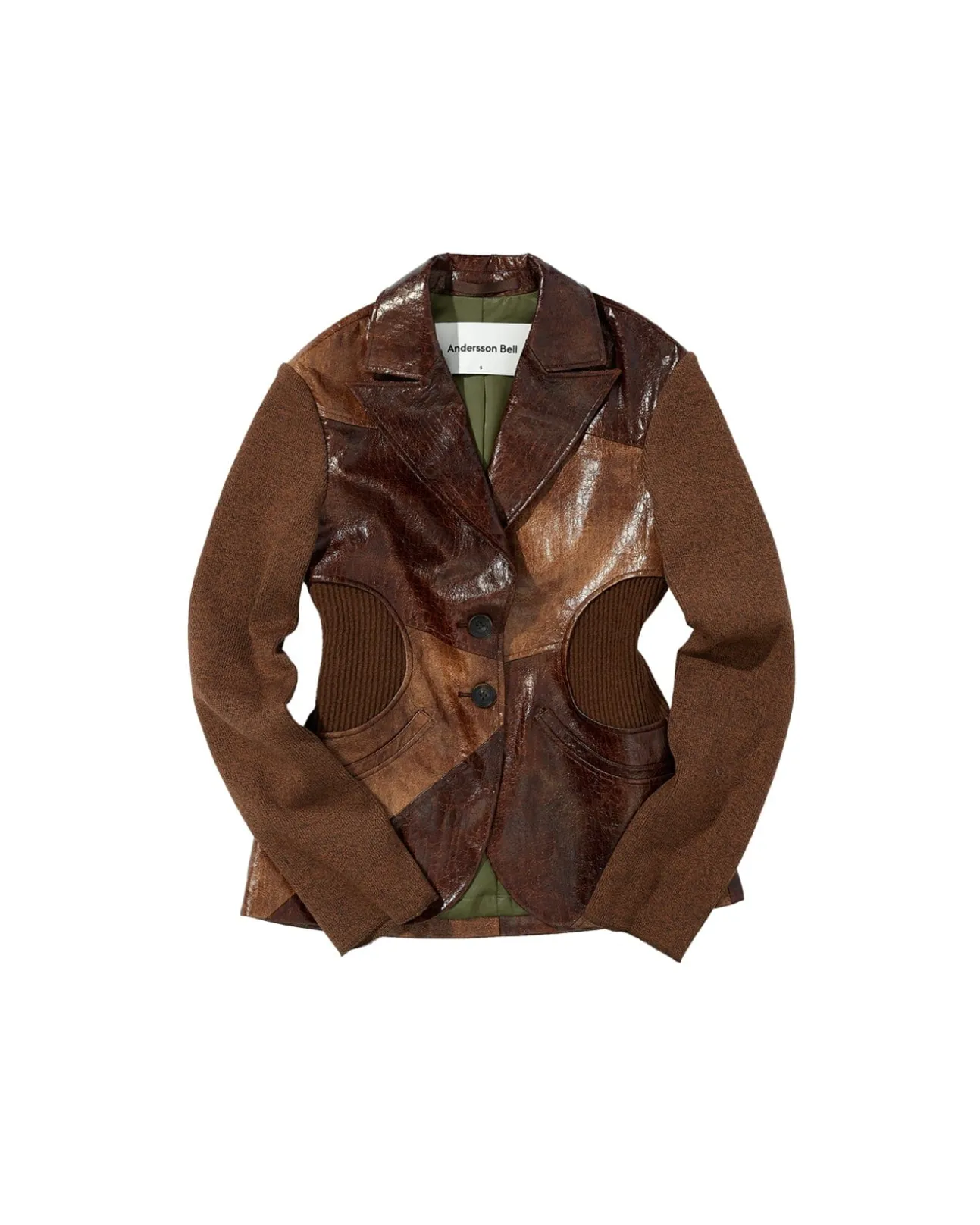 Andersson Bell Becca Faux Leather Patch Jacket Awa521W(Brown)-Women Outerwear