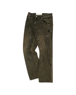 Andersson Bell Brick Curve Panel Wide Jeans Apa609M(Brown)-Men Trousers