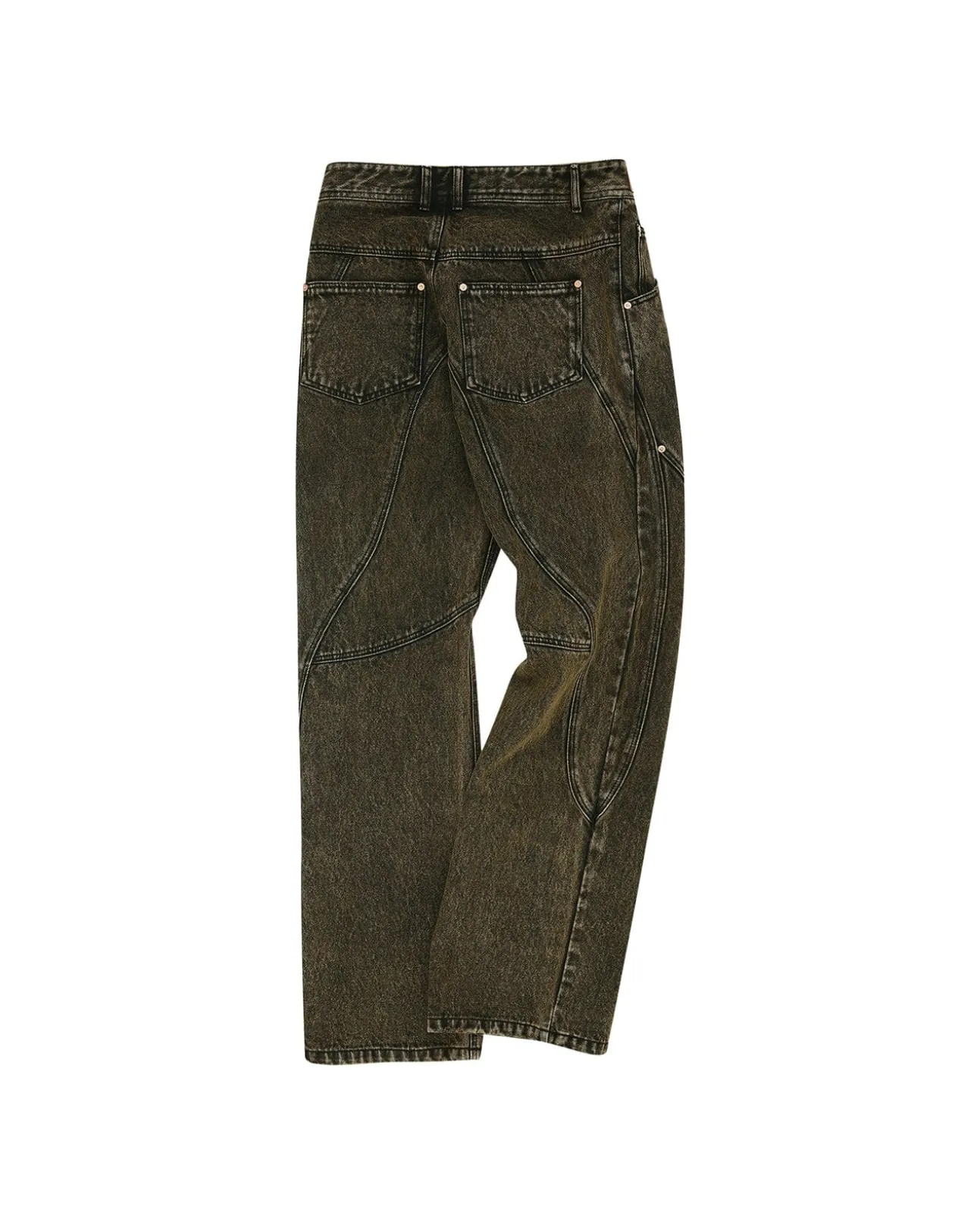 Andersson Bell Brick Curve Panel Wide Jeans Apa609M(Brown)-Men Trousers