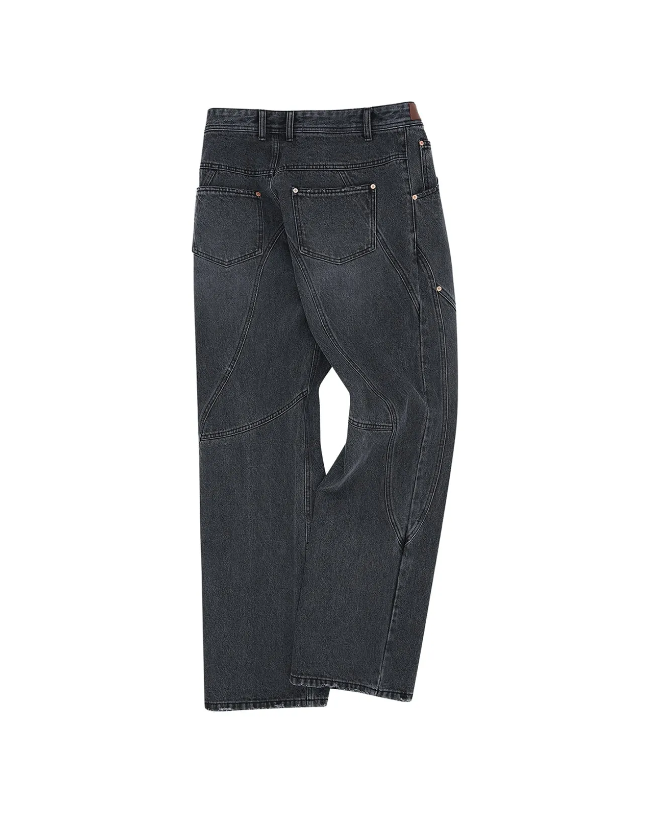 Andersson Bell Brick Curve Panel Wide Jeans Apa609M(Black)-Men Trousers