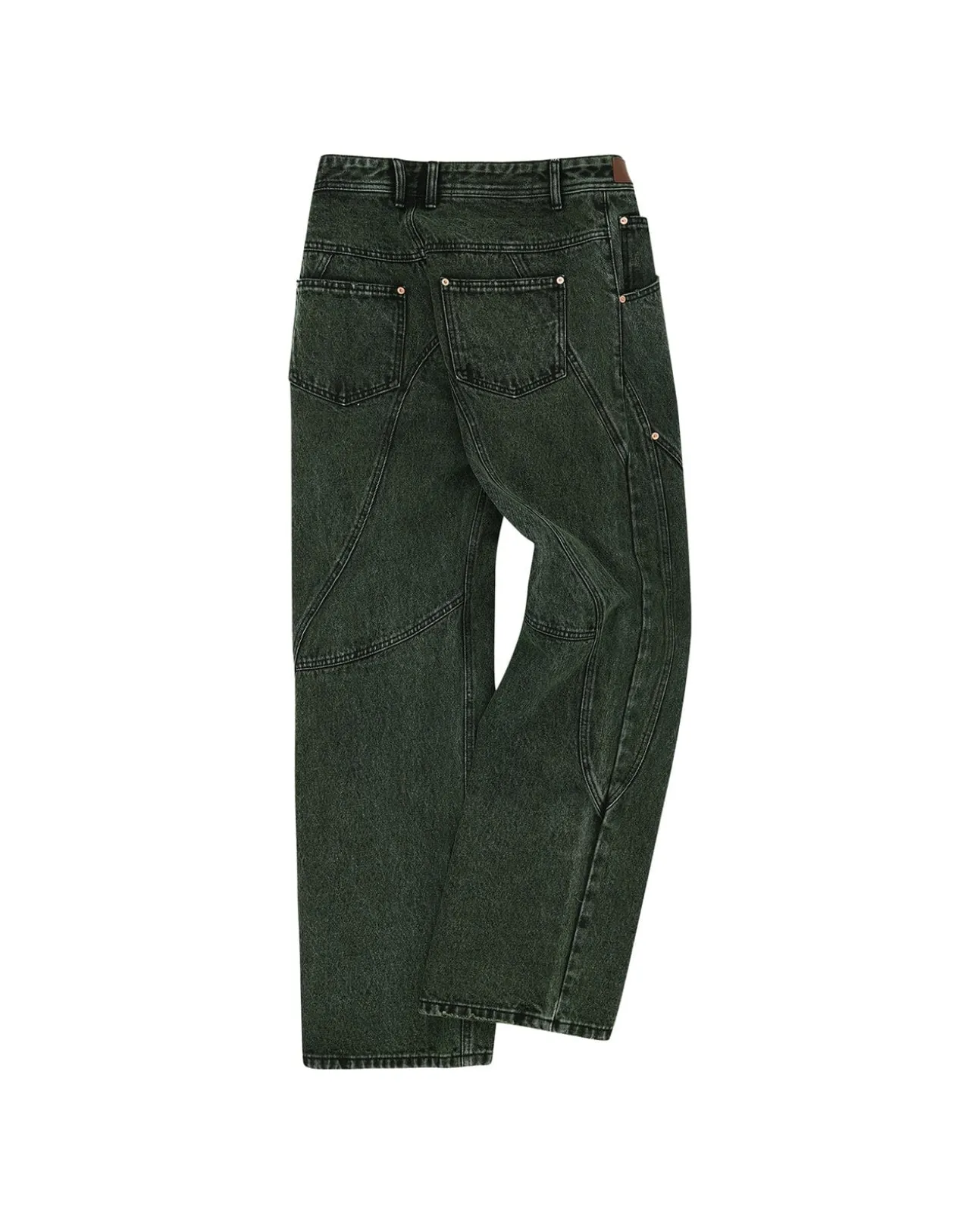 Andersson Bell Brick Curve Panel Wide Jeans Apa609M(D.Green)-Men Trousers