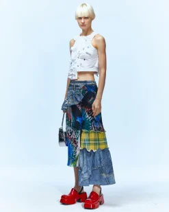 Andersson Bell Brie Frill Shirring Sleeveless Shirt Atb937W(White)-Women Tops