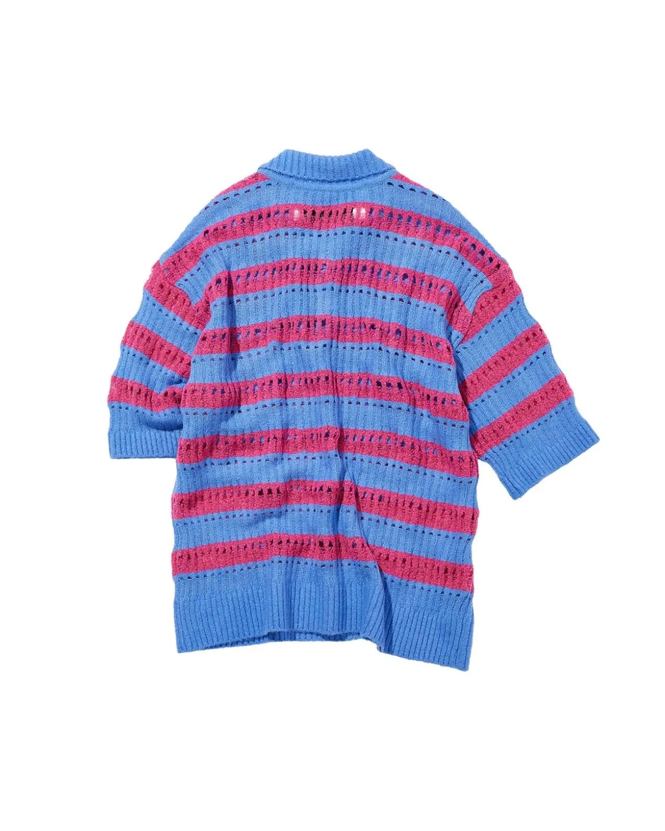 Andersson Bell Bubble Stripe Summer Polo Sweater Atb841M(Pink/Lilac)-Men Knitwear