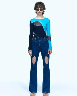 Andersson Bell Cara Curve Layered Denim Jeans Apa551W(Blue)-Women Jeans