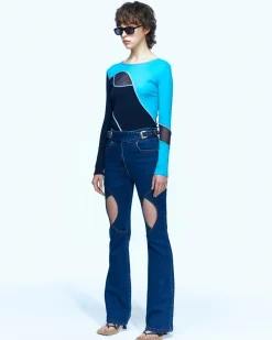 Andersson Bell Cara Curve Layered Denim Jeans Apa551W(Blue)-Women Jeans