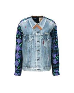 Andersson Bell Carl Painted Denim Print Top Atb926W(Multi)-Women Tops