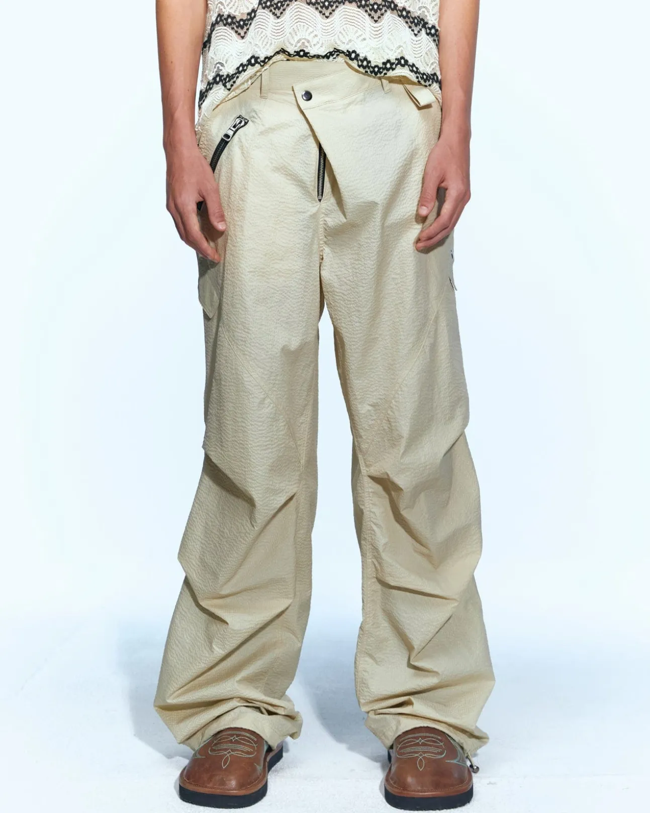 Andersson Bell Convex Multi Military Pants Apa638M(Beige)-Men Trousers