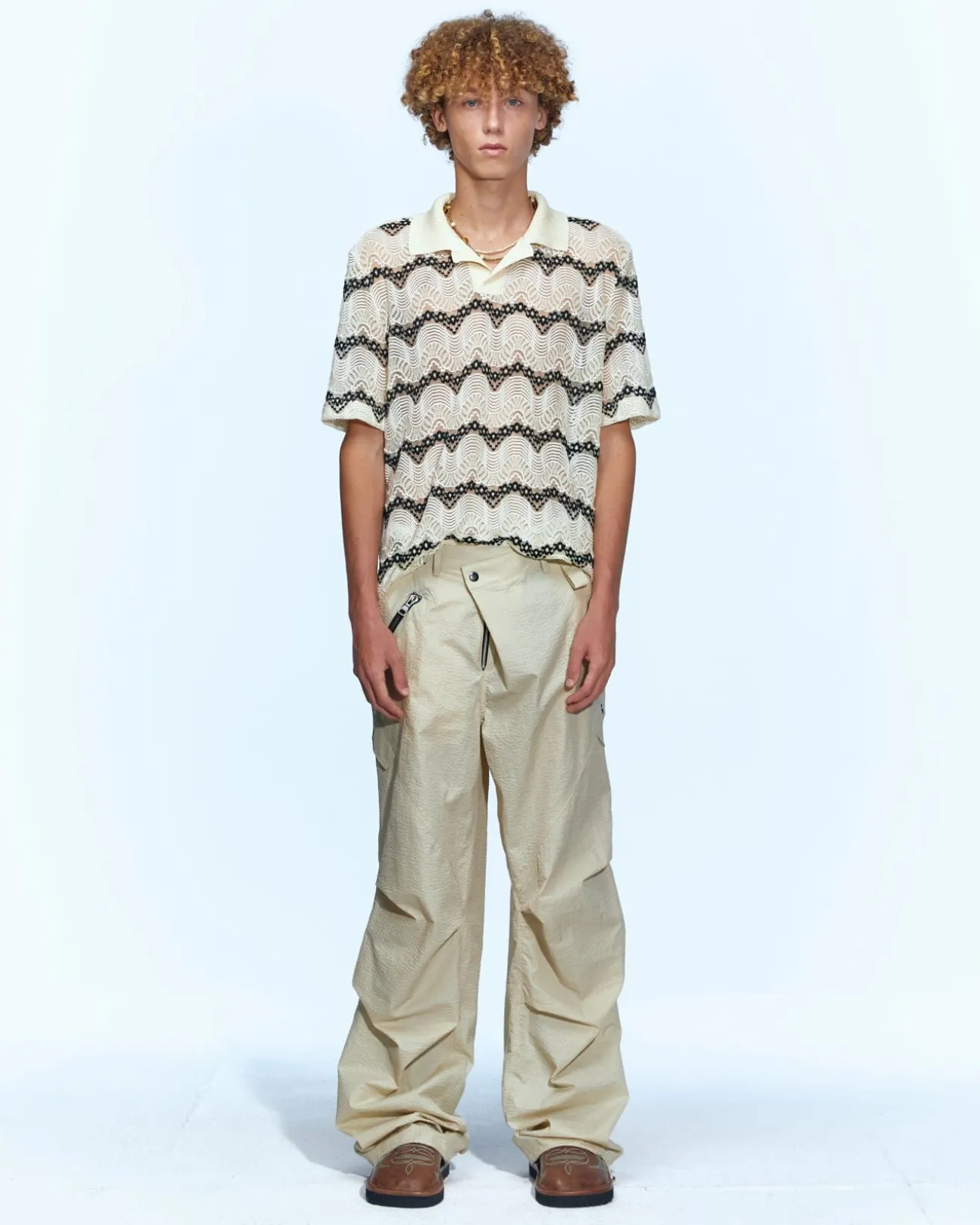 Andersson Bell Convex Multi Military Pants Apa638M(Beige)-Men Trousers