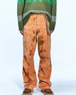 Andersson Bell Corduroy Cargo Flash Pants Apa591M(Orange)-Men Trousers