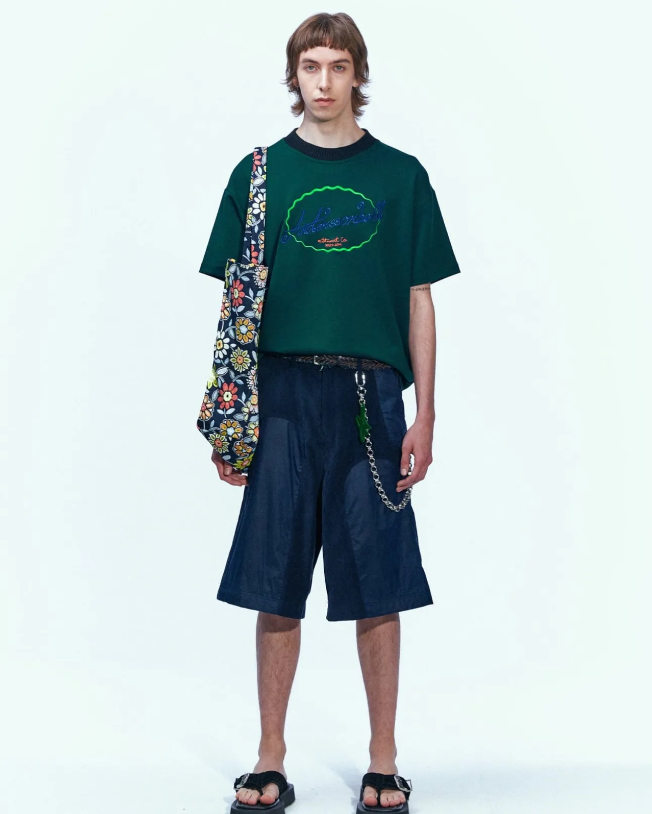 Andersson Bell Corduroy Panel Shorts Apa594M(Navy)-Men Trousers