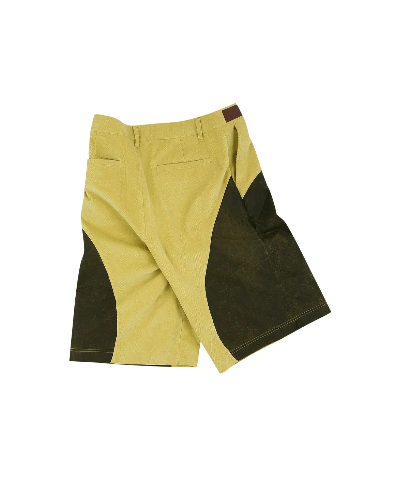 Andersson Bell Corduroy Panel Shorts Apa594M(Khaki/Yellow)-Men Trousers