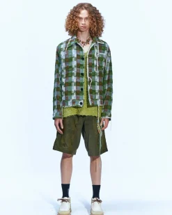 Andersson Bell Corduroy Panel Shorts Apa594M(Khaki)-Men Trousers