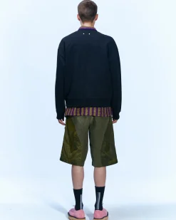 Andersson Bell Corduroy Panel Shorts Apa594M(Khaki)-Men Trousers