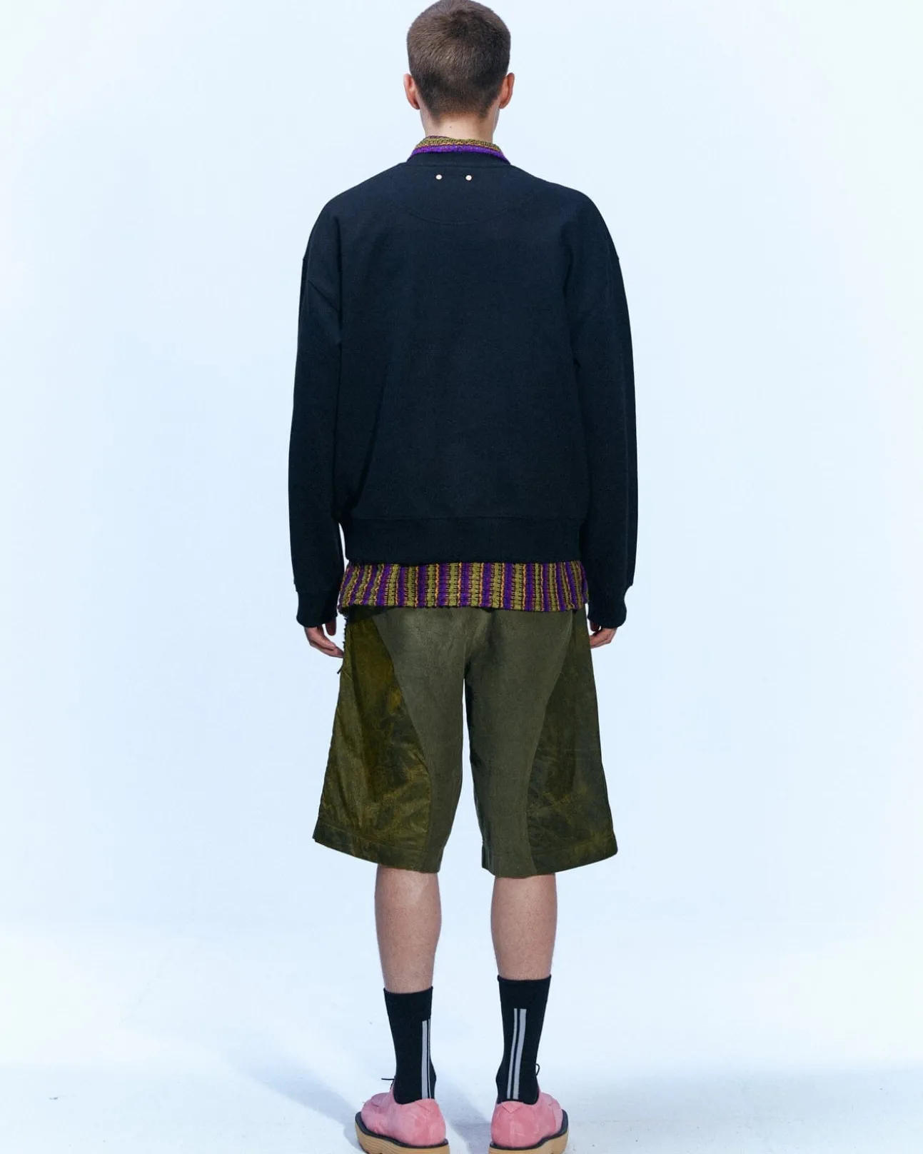 Andersson Bell Corduroy Panel Shorts Apa594M(Khaki)-Men Trousers