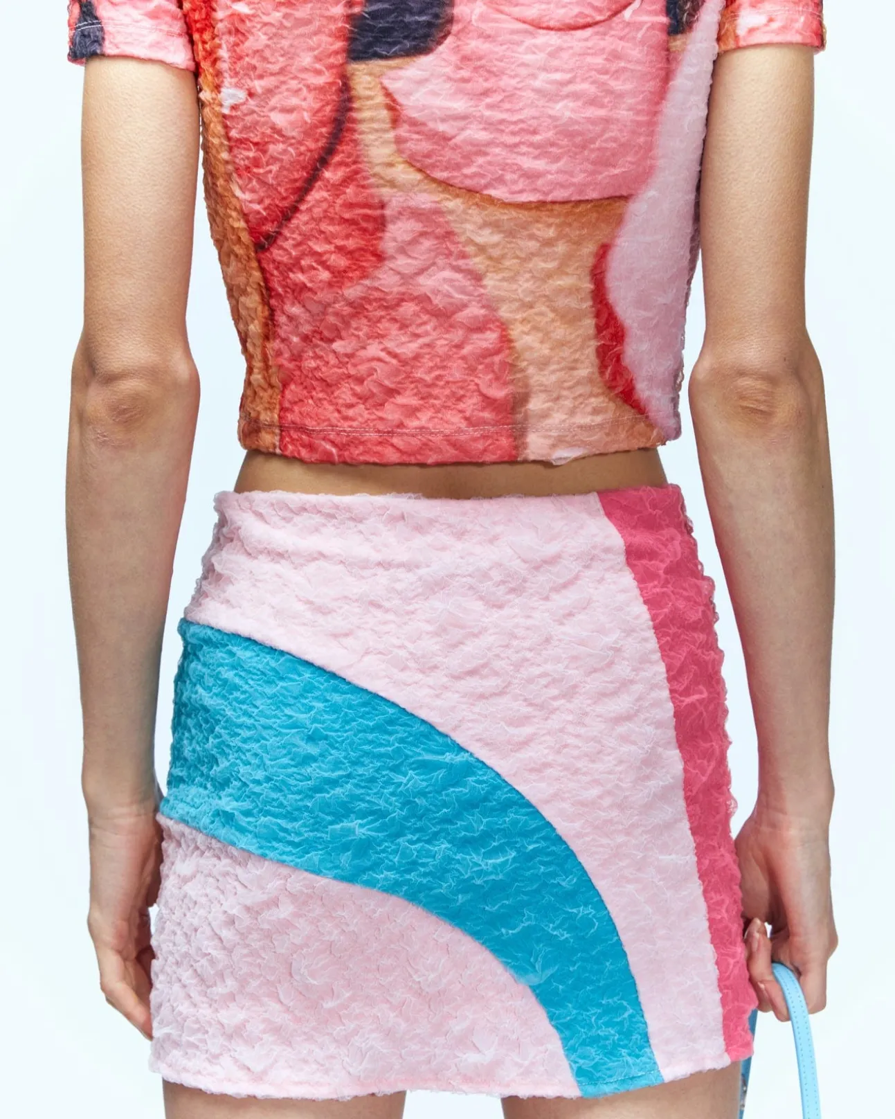 Andersson Bell Cotton Candy Chiffon Crinkle Mini Skirt Apa628W(Multi)-Women Skirts