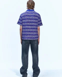 Andersson Bell Crea Boucle Collar Knit Atb863M(Purple)-Men Knitwear