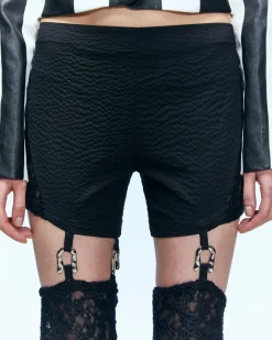 Andersson Bell Cut-Out Lace Combo Tight Pants Apa629W(Black)-Women Trousers