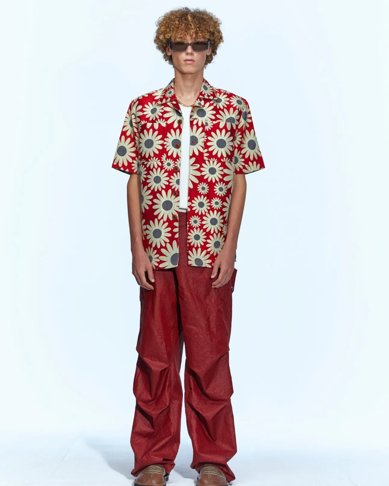 Andersson Bell Daisy Jacquard Shirts Atb954M(Red)-Men Shirts
