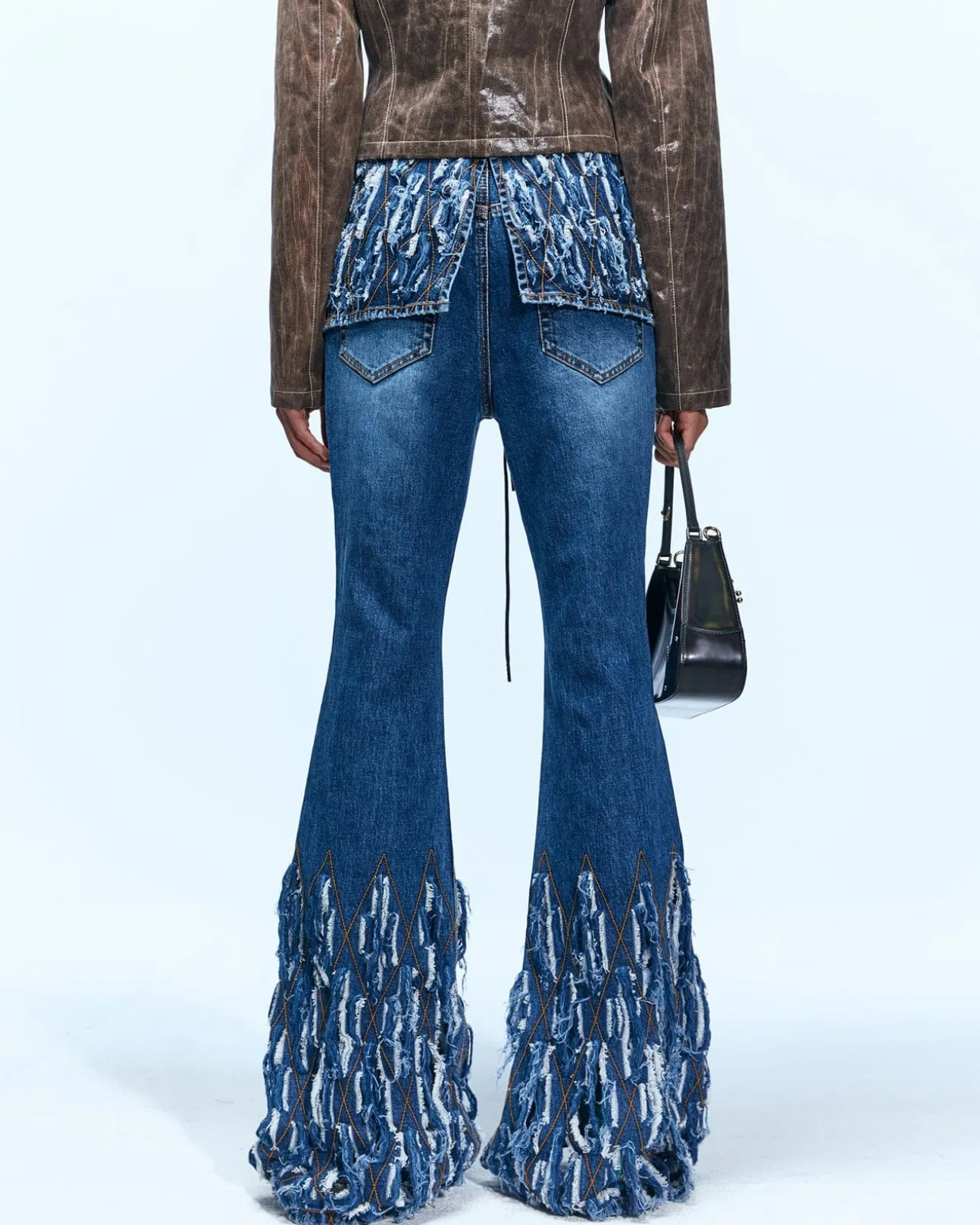 Andersson Bell Destroyed Bustier Denim Jeans Apa642W(Blue)-Women Jeans