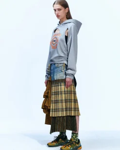 Andersson Bell (Essential) Cut Out Authentic Logo Hoodie Atb896W(Melange Grey)-Women Sweatshirts