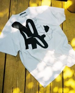 Andersson Bell (Essential) Unisex Ab Logo T-Shirt Atb842U(White/Black)-Men T-Shirts
