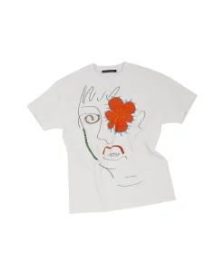 Andersson Bell (Essential) Unisex Flower Man T-Shirts Atb974U(White)-Men T-Shirts