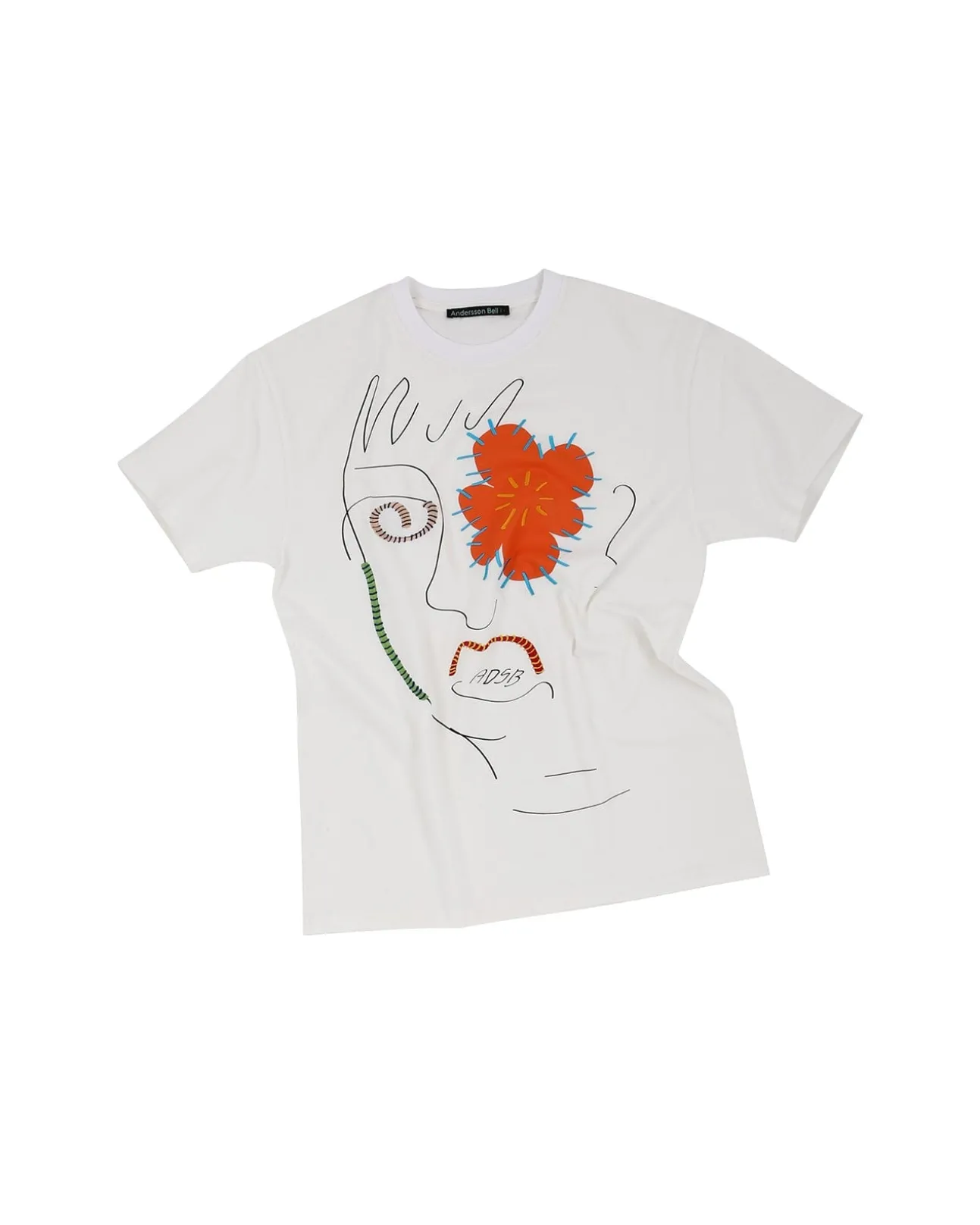 Andersson Bell (Essential) Unisex Flower Man T-Shirts Atb974U(White)-Men T-Shirts