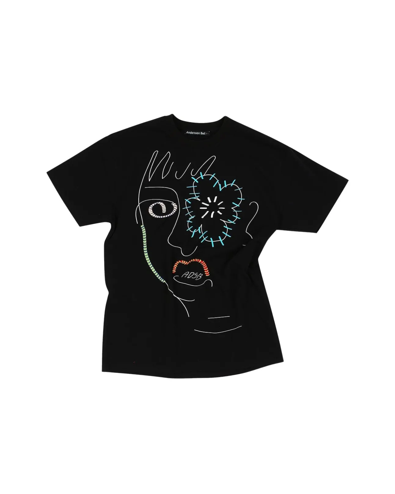 Andersson Bell (Essential) Unisex Flower Man T-Shirts Atb974U(Black)-Men T-Shirts