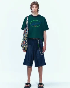 Andersson Bell (Essential) Unisex Logo Embroidery Ponte T-Shirts Atb902U(Green)-Men T-Shirts