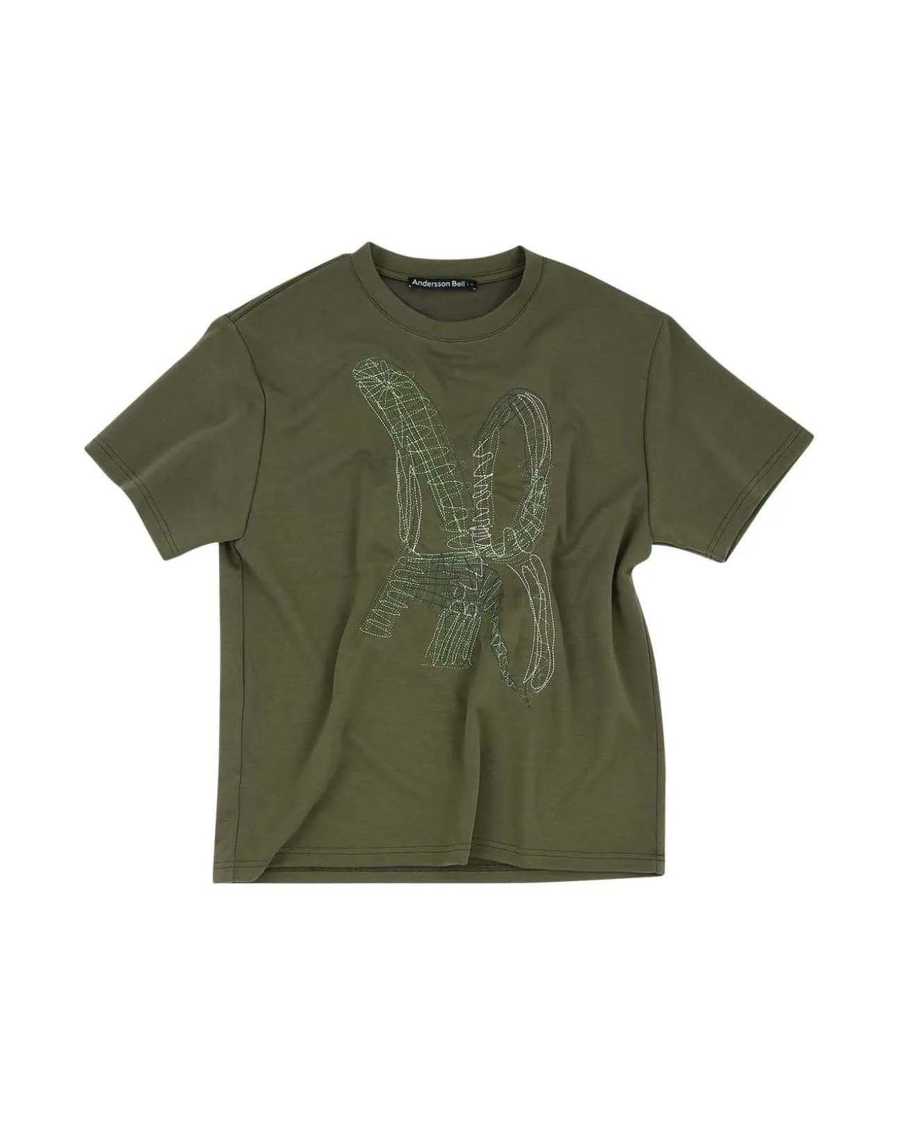 Andersson Bell (Essential) Unisex New Ab Logo Embroidery T-Shirts Atb903U(Khaki)-Men T-Shirts