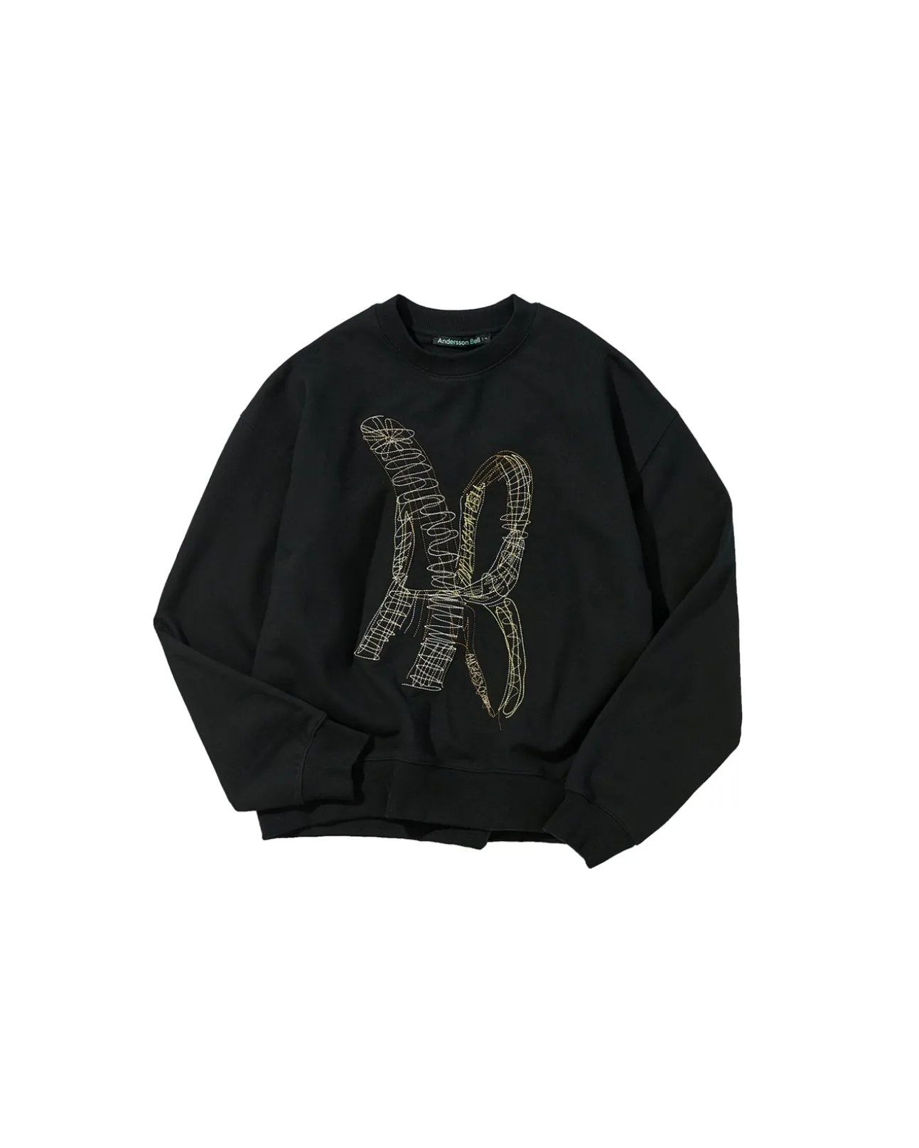 Andersson Bell (Essential) Unisex New Ab Logo Embroidery Sweatshirt Atb899U(Black)-Men Sweatshirts