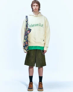Andersson Bell (Essential) Unisex New Ab Logo Embroidery Hoodie Atb898U(Ivory)-Men Sweatshirts