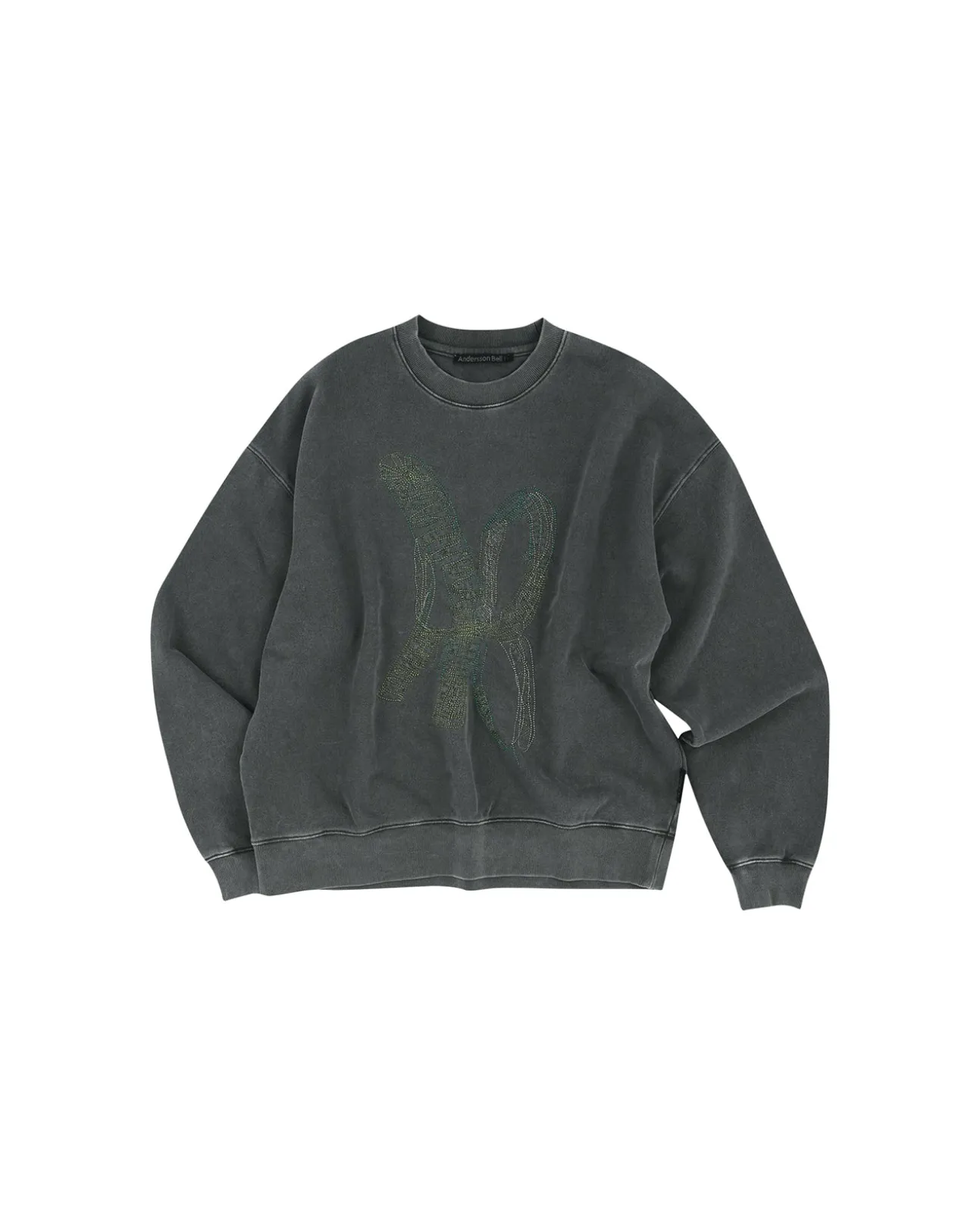 Andersson Bell (Essential) Unisex New Ab Logo Embroidery Sweatshirt Atb1044U(Charcoal)-Men Sweatshirts