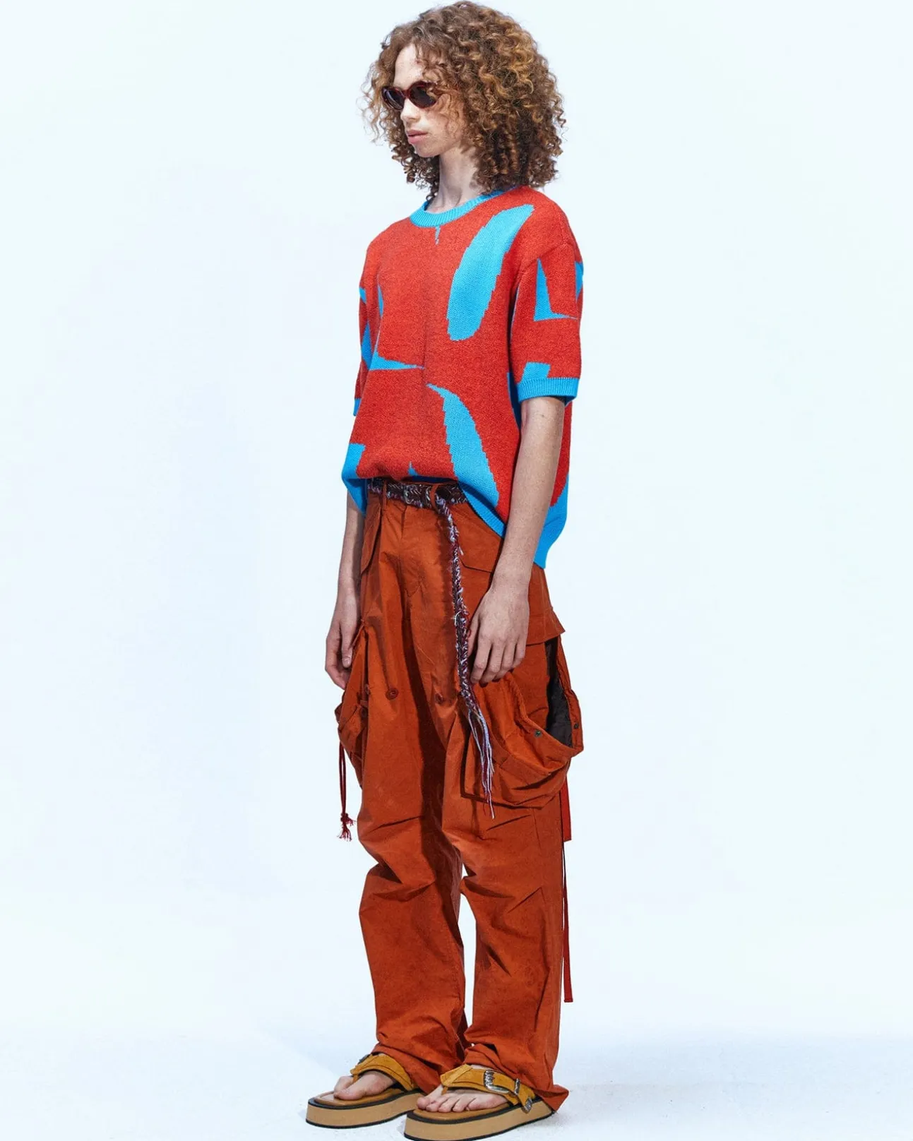 Andersson Bell Fatani Crack Cargo Pants Apa588M(Orange)-Men Trousers