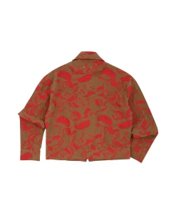 Andersson Bell Flower Embroidery Zip-Up Jacket Awa514M(Beige)-Men Outerwear