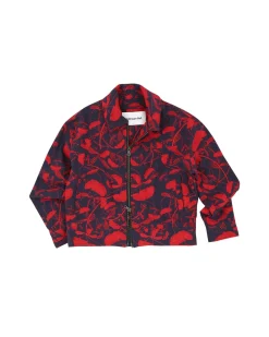 Andersson Bell Flower Embroidery Zip-Up Jacket Awa514M(Navy)-Men Outerwear