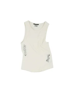 Andersson Bell Flower Man Waffle Sleeveless Atb966M(White)-Men T-Shirts