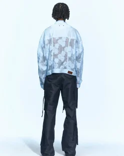 Andersson Bell Flower Sheer Zip-Up Jacket Awa532M(Sky White)-Men Outerwear