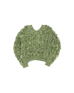 Andersson Bell Fringe Two Way Short Cardigan Atb872W(Green)-Women Outerwear