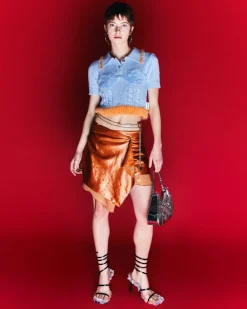Andersson Bell Ginger Shirring Wrap Skirt Apa604W(Brick)-Women Skirts