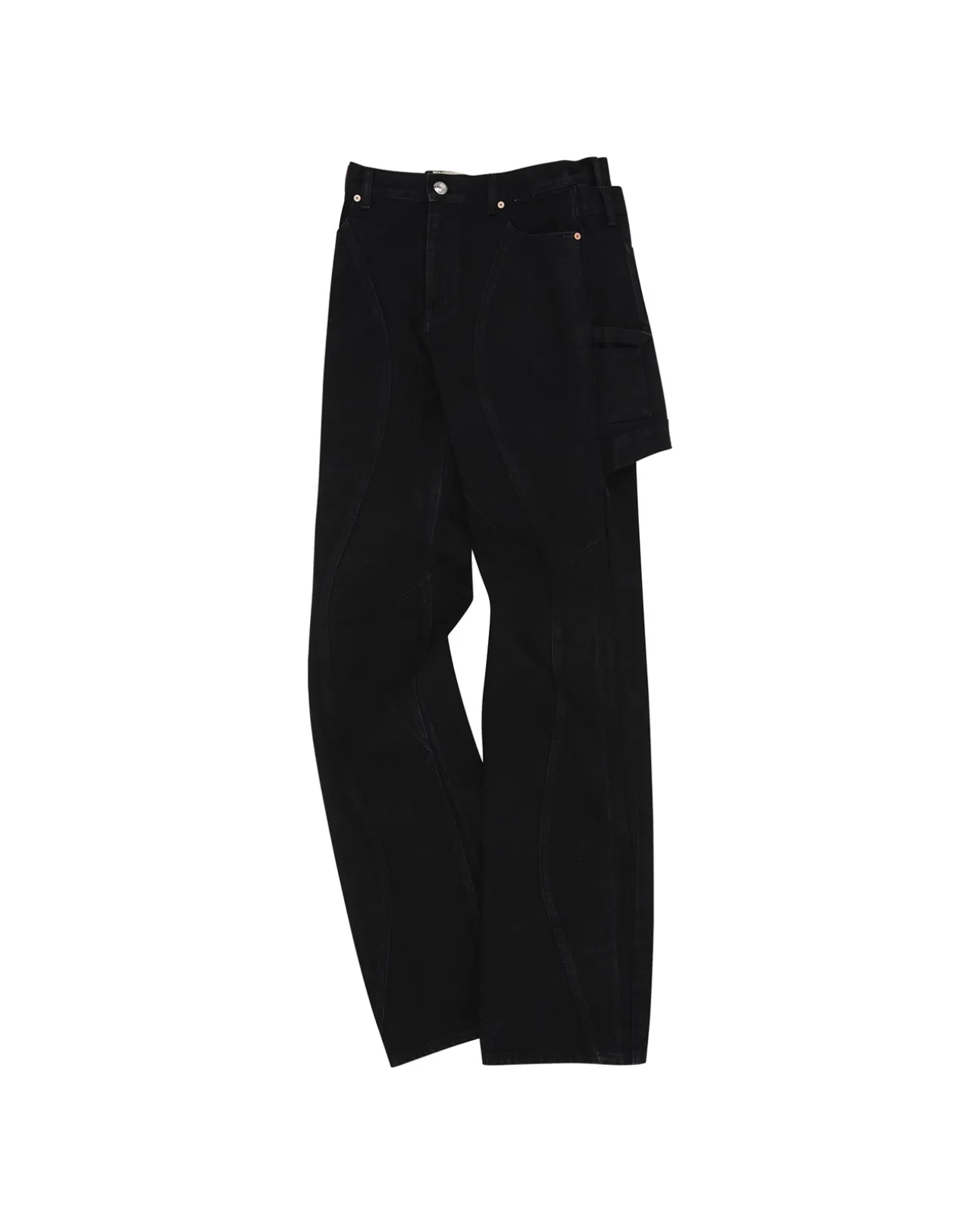 Andersson Bell Glen Overdyed Wrap Straight-Leg Jeans Apa645M(Black)-Men Trousers