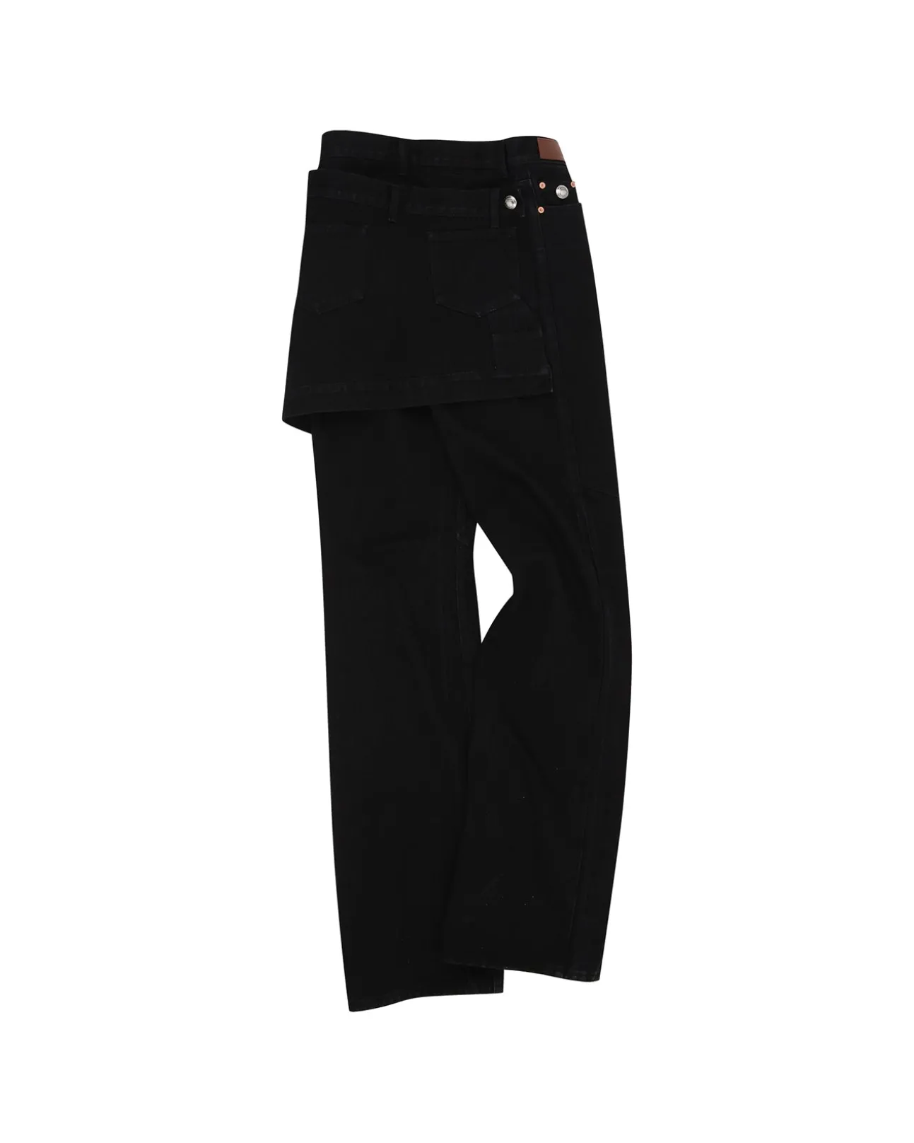 Andersson Bell Glen Overdyed Wrap Straight-Leg Jeans Apa645M(Black)-Men Trousers