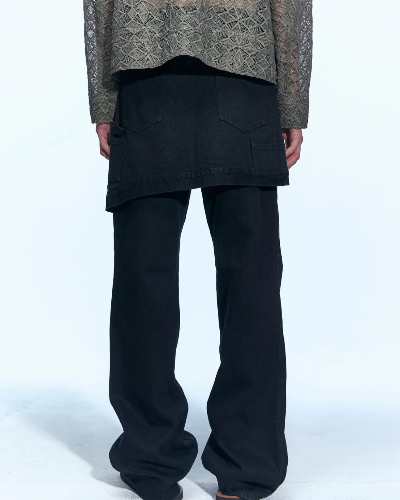 Andersson Bell Glen Overdyed Wrap Straight-Leg Jeans Apa645M(Black)-Men Trousers