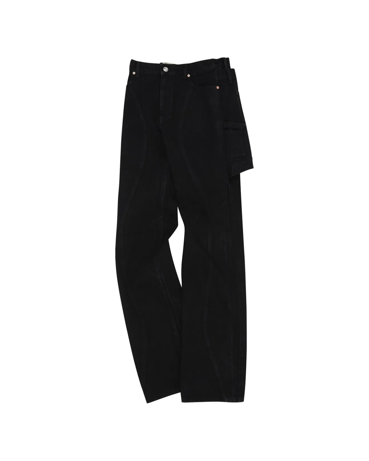 Andersson Bell Glen Overdyed Wrap Straight-Leg Jeans Apa643W(Black)-Women Jeans