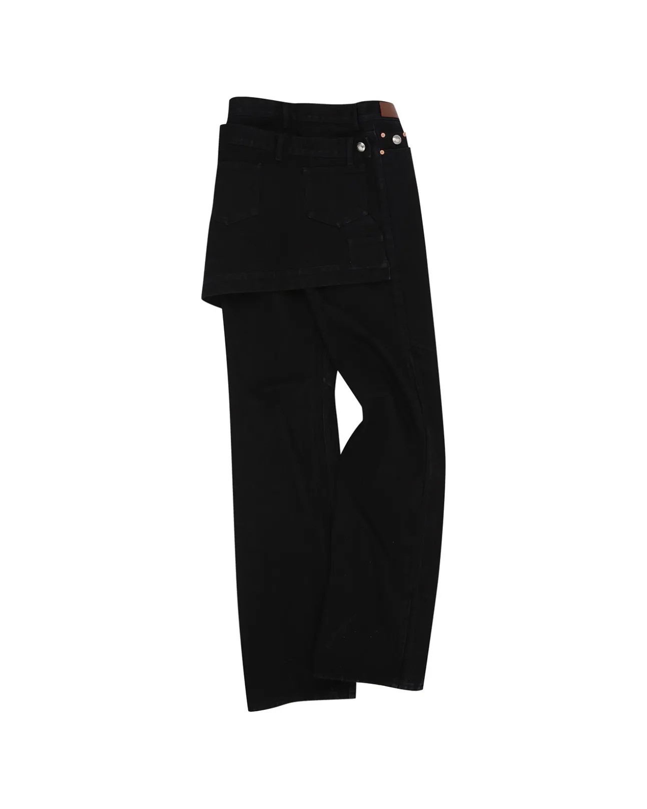 Andersson Bell Glen Overdyed Wrap Straight-Leg Jeans Apa643W(Black)-Women Jeans